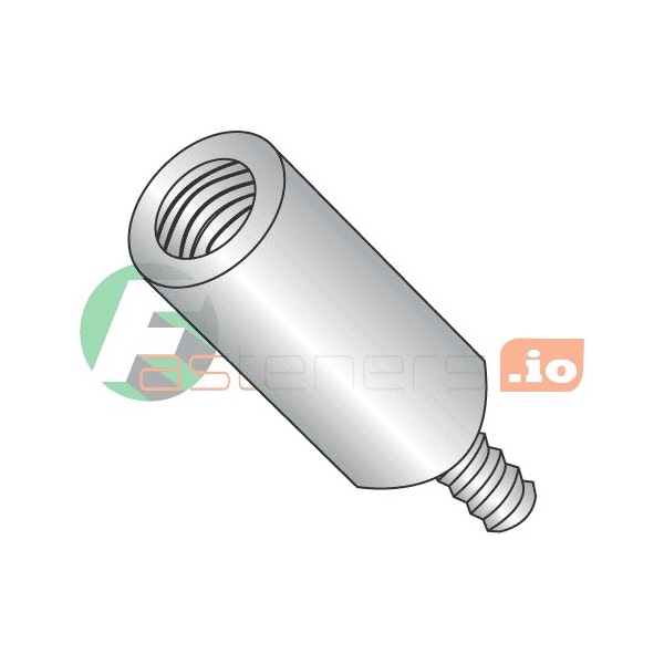 Newport Fasteners Round Standoffs, #6-32 Thrd Sz, 5/16 in Bd L, Brass Nickel Plated, 1/4 in OD, 500 PK 140506RFBN - main